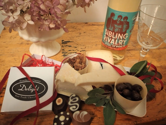 Chez Moi Cheese Platter with White Wine and Chocolate - Allons Y  Delivery